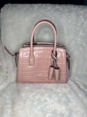 kate spade Blush Pink Croc-Embossed Patent Satchel